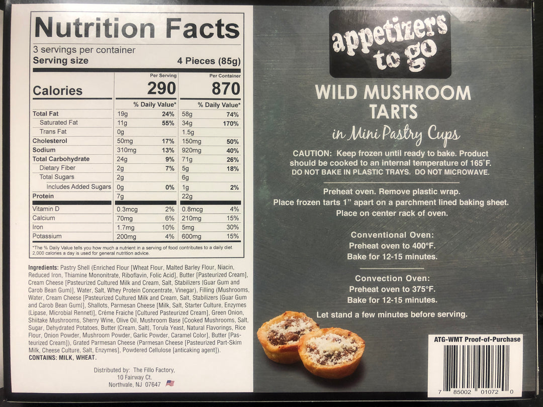 Apps to Go Wild Mushroom Tarts