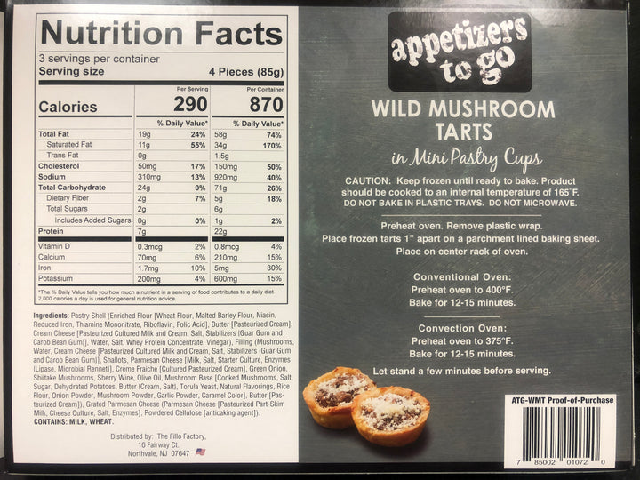 Apps to Go Wild Mushroom Tarts